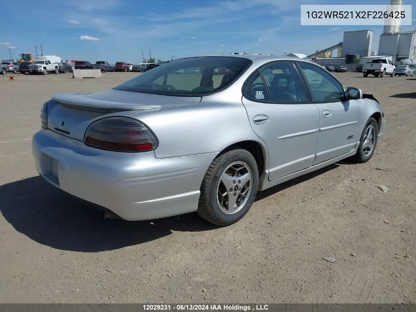 2002 Pontiac Grand Prix VIN: 1G2WR521X2F226425 Lot: 12029231