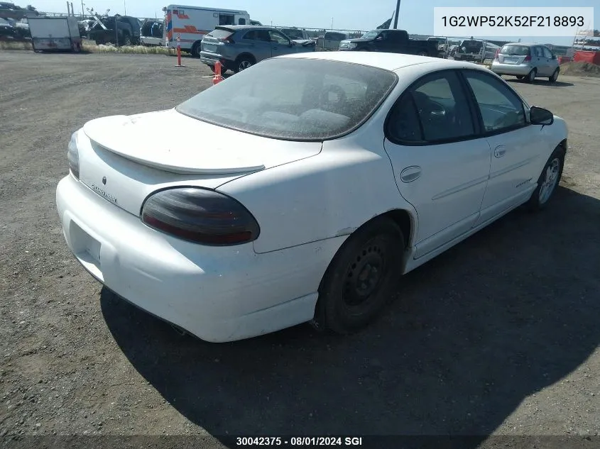 1G2WP52K52F218893 2002 Pontiac Grand Prix Gt