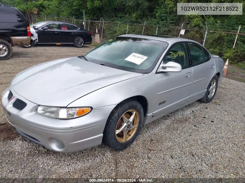 2002 Pontiac Grand Prix Gtp VIN: 1G2WR52112F218522 Lot: 39624974