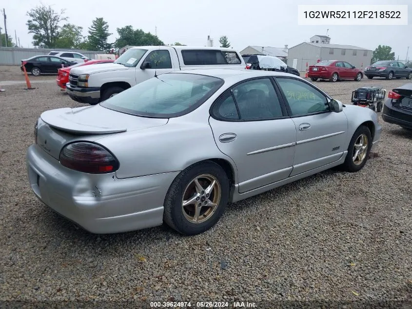 2002 Pontiac Grand Prix Gtp VIN: 1G2WR52112F218522 Lot: 39624974