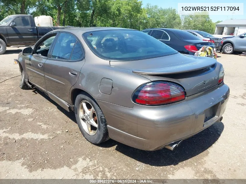 2002 Pontiac Grand Prix Gtp VIN: 1G2WR52152F117094 Lot: 39627076