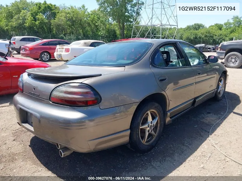 2002 Pontiac Grand Prix Gtp VIN: 1G2WR52152F117094 Lot: 39627076