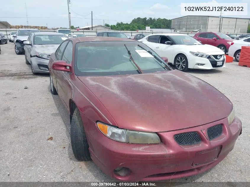 2002 Pontiac Grand Prix Se VIN: 1G2WK52J12F240122 Lot: 39790642