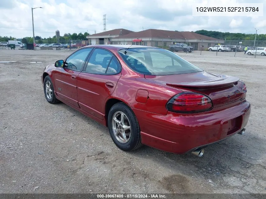 2002 Pontiac Grand Prix Gtp VIN: 1G2WR52152F215784 Lot: 39867405