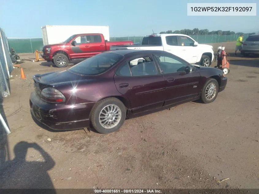 2002 Pontiac Grand Prix Gt VIN: 1G2WP52K32F192097 Lot: 40001651