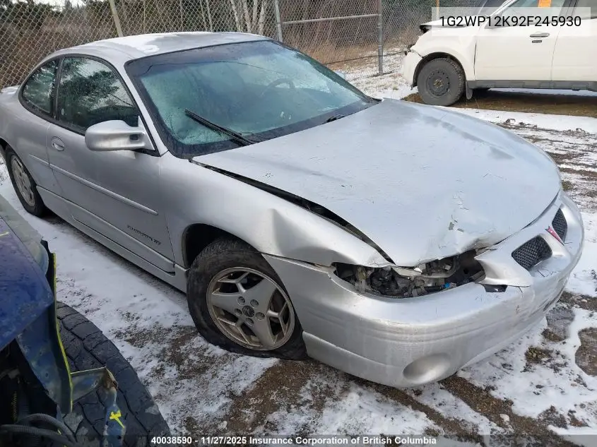 1G2WP12K92F245930 2002 Pontiac Grand Prix Gt