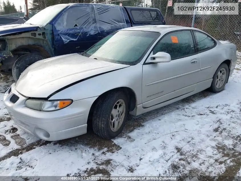 1G2WP12K92F245930 2002 Pontiac Grand Prix Gt