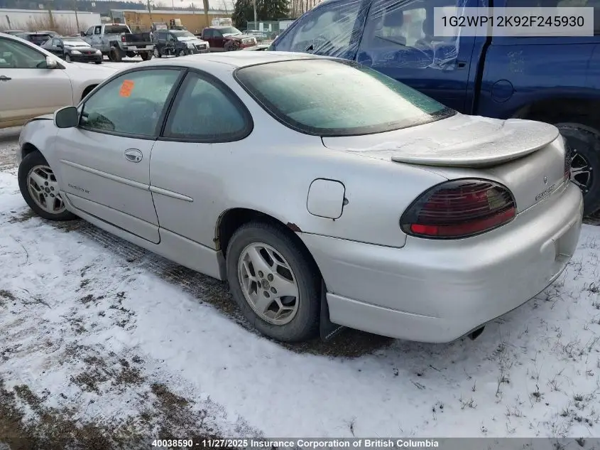 1G2WP12K92F245930 2002 Pontiac Grand Prix Gt