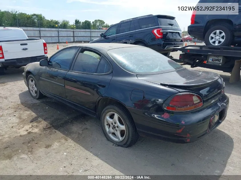 2002 Pontiac Grand Prix Se VIN: 1G2WK52J92F234195 Lot: 40148265