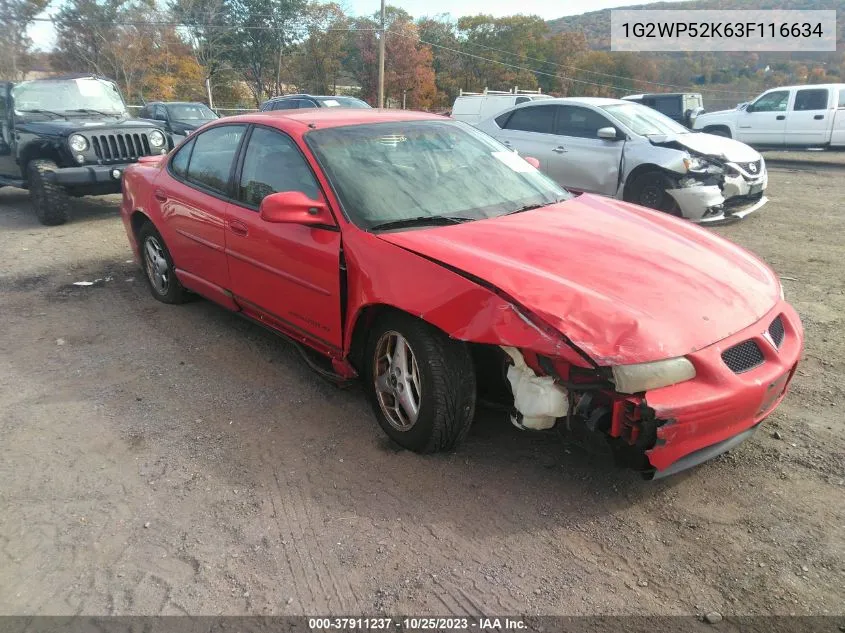 2003 Pontiac Grand Prix Gt VIN: 1G2WP52K63F116634 Lot: 37911237