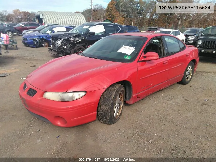 2003 Pontiac Grand Prix Gt VIN: 1G2WP52K63F116634 Lot: 37911237