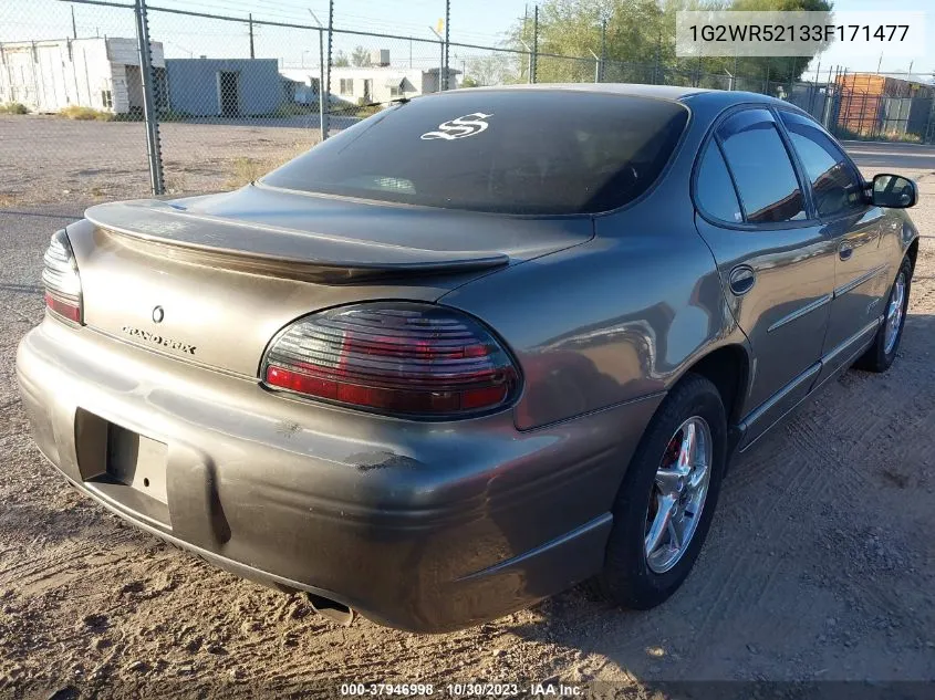 2003 Pontiac Grand Prix Gtp VIN: 1G2WR52133F171477 Lot: 37946998