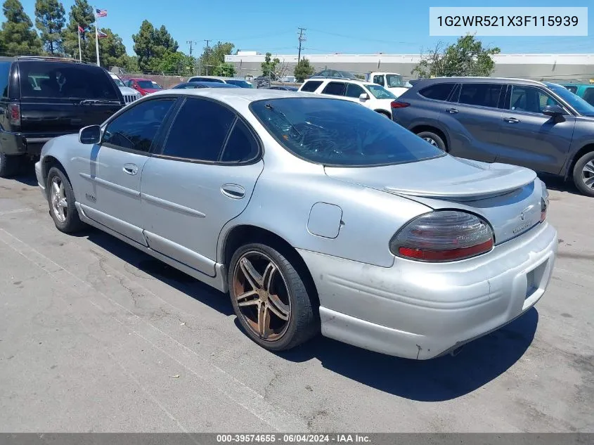 1G2WR521X3F115939 2003 Pontiac Grand Prix Gtp