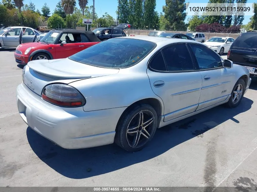 2003 Pontiac Grand Prix Gtp VIN: 1G2WR521X3F115939 Lot: 39574655