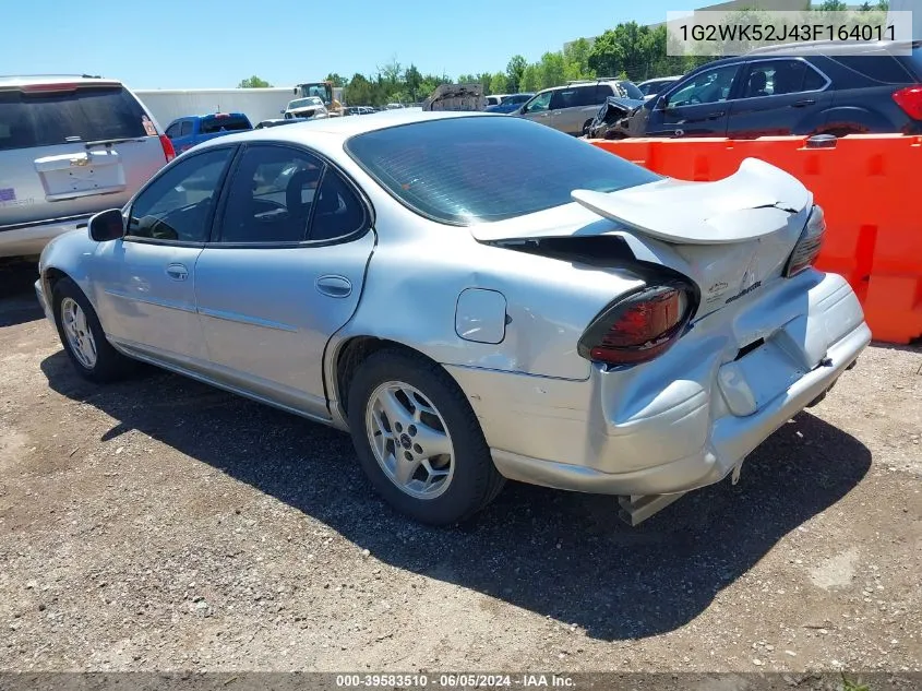 2003 Pontiac Grand Prix Se VIN: 1G2WK52J43F164011 Lot: 39583510