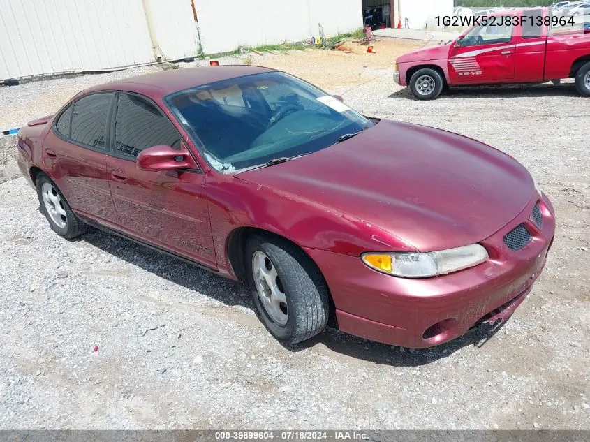 2003 Pontiac Grand Prix Se VIN: 1G2WK52J83F138964 Lot: 39899604