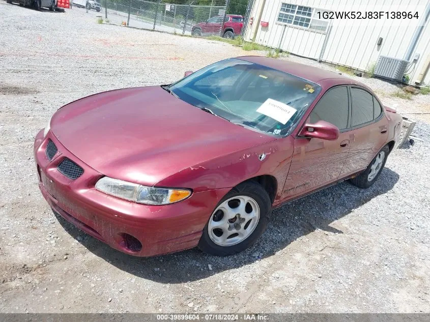 2003 Pontiac Grand Prix Se VIN: 1G2WK52J83F138964 Lot: 39899604