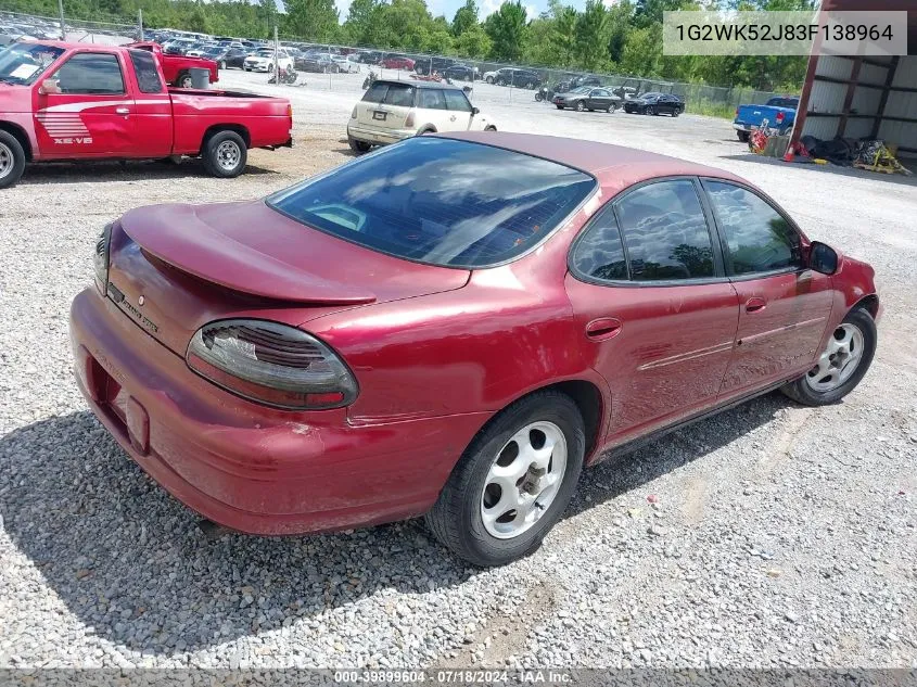 2003 Pontiac Grand Prix Se VIN: 1G2WK52J83F138964 Lot: 39899604