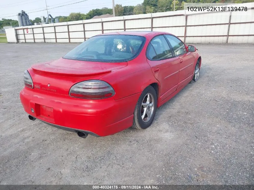 2003 Pontiac Grand Prix Gt VIN: 1G2WP52K13F139478 Lot: 40324175