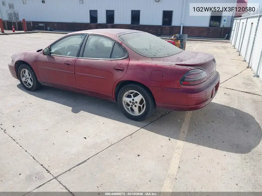 2003 Pontiac Grand Prix Se VIN: 1G2WK52JX3F120580 Lot: 44569272