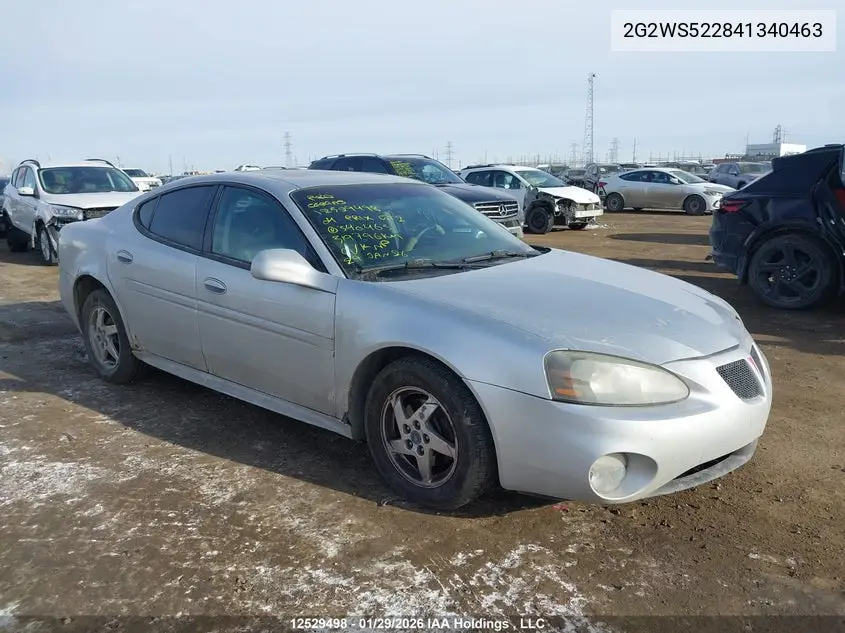 2004 Pontiac Grand Prix Gt2 VIN: 2G2WS522841340463 Lot: 12529498