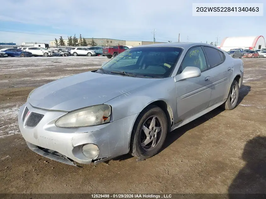 2004 Pontiac Grand Prix Gt2 VIN: 2G2WS522841340463 Lot: 12529498