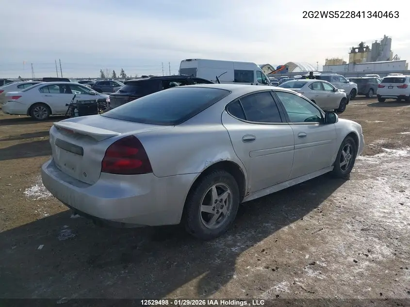 2004 Pontiac Grand Prix Gt2 VIN: 2G2WS522841340463 Lot: 12529498