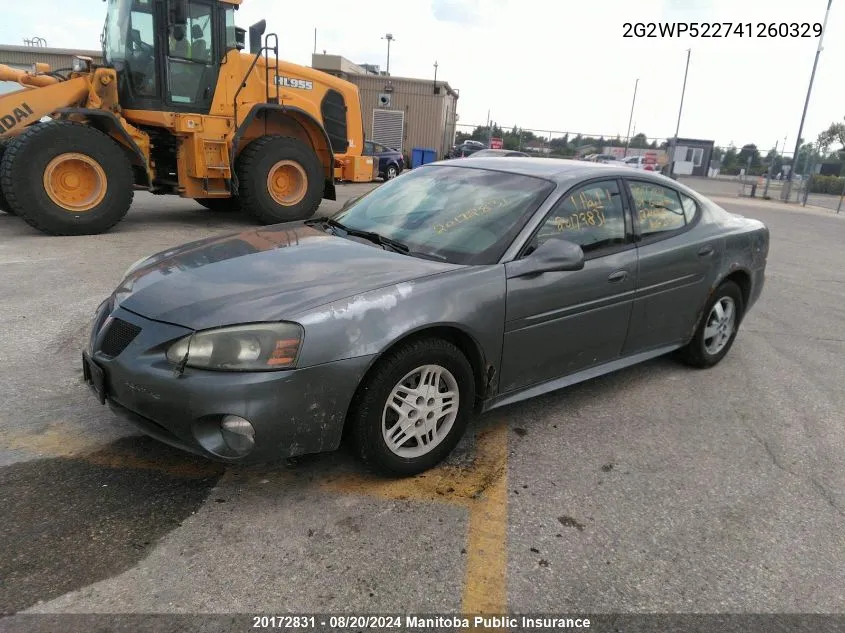 2004 Pontiac Grand Prix Gt VIN: 2G2WP522741260329 Lot: 20172831