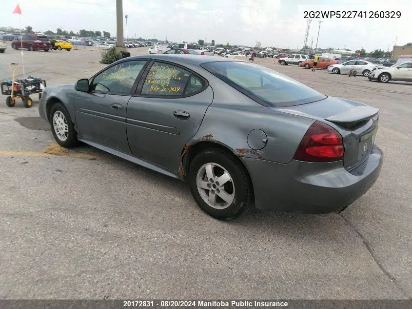 2004 Pontiac Grand Prix Gt VIN: 2G2WP522741260329 Lot: 20172831