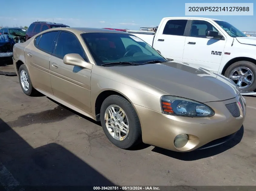 2004 Pontiac Grand Prix Gt1 VIN: 2G2WP522141275988 Lot: 39420751