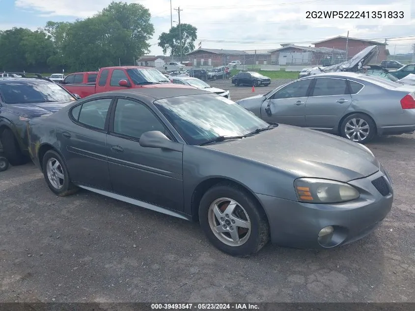 2004 Pontiac Grand Prix Gt1 VIN: 2G2WP522241351833 Lot: 39493547