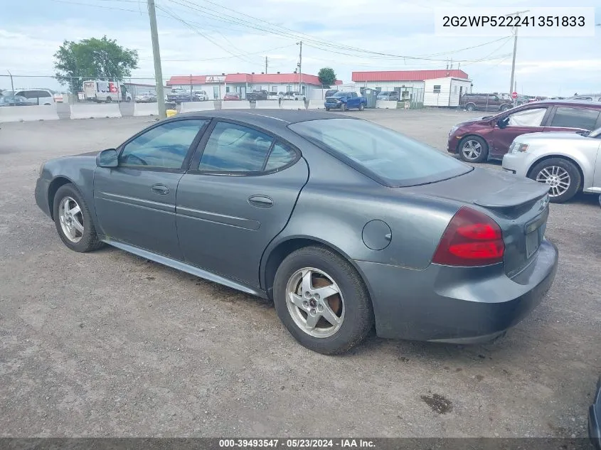 2004 Pontiac Grand Prix Gt1 VIN: 2G2WP522241351833 Lot: 39493547