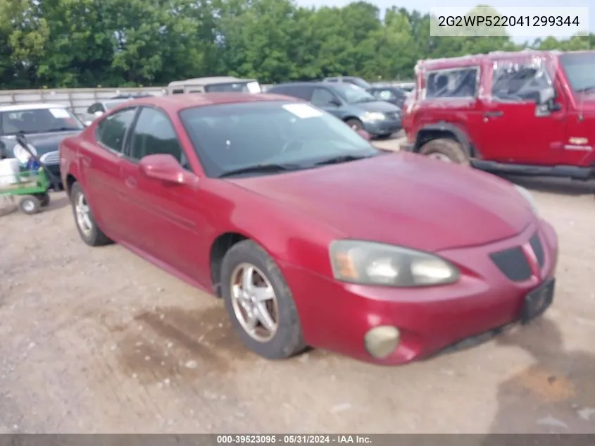 2004 Pontiac Grand Prix Gt VIN: 2G2WP522041299344 Lot: 39523095