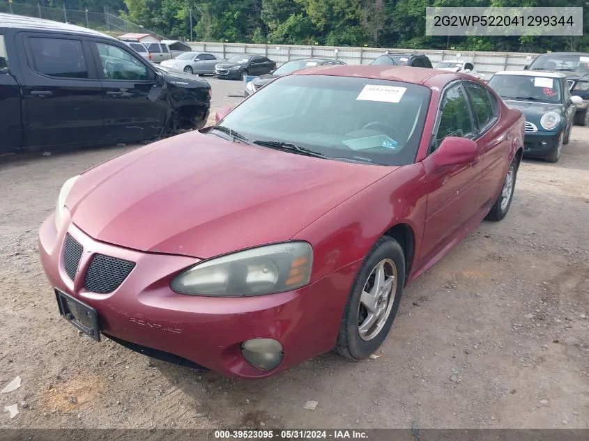 2004 Pontiac Grand Prix Gt VIN: 2G2WP522041299344 Lot: 39523095