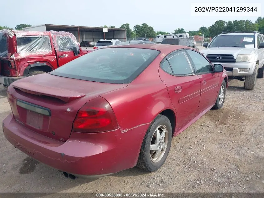 2004 Pontiac Grand Prix Gt VIN: 2G2WP522041299344 Lot: 39523095