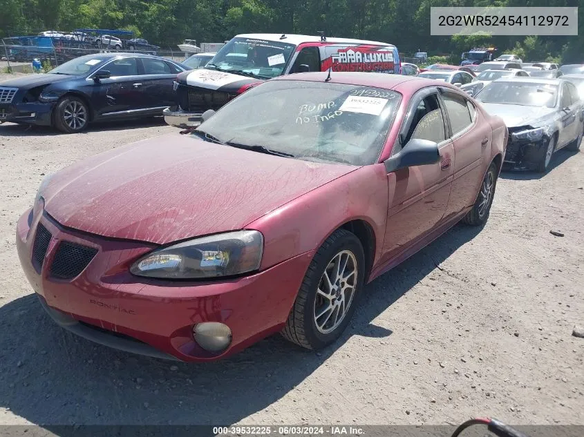 2004 Pontiac Grand Prix Gtp VIN: 2G2WR52454112972 Lot: 39532225