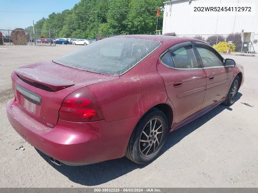 2004 Pontiac Grand Prix Gtp VIN: 2G2WR52454112972 Lot: 39532225