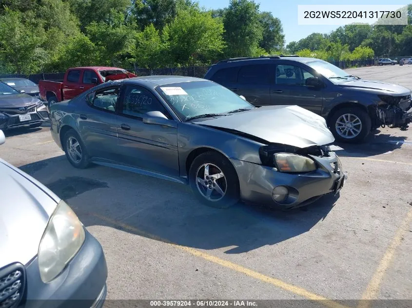 2004 Pontiac Grand Prix Gt2 VIN: 2G2WS522041317730 Lot: 39579204