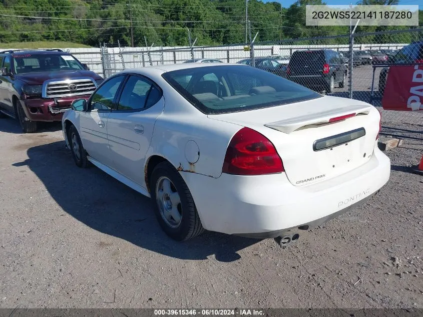 2004 Pontiac Grand Prix Gt2 VIN: 2G2WS522141187280 Lot: 39615346