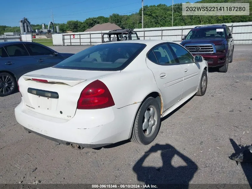 2004 Pontiac Grand Prix Gt2 VIN: 2G2WS522141187280 Lot: 39615346