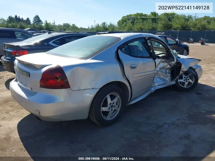 2004 Pontiac Grand Prix Gt1 VIN: 2G2WP522141149128 Lot: 39619856