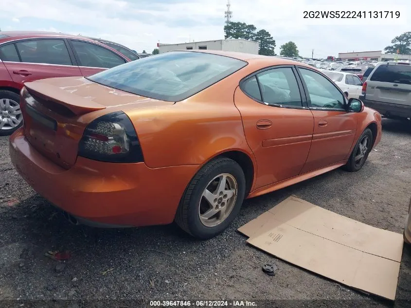 2004 Pontiac Grand Prix Gt2 VIN: 2G2WS522241131719 Lot: 39647846