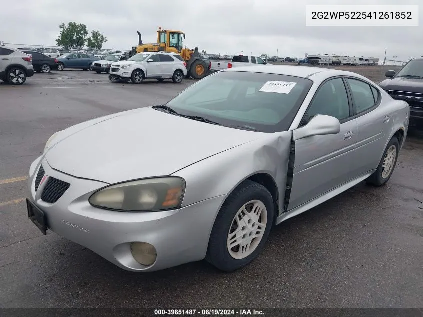 2004 Pontiac Grand Prix Gt1 VIN: 2G2WP522541261852 Lot: 39651487