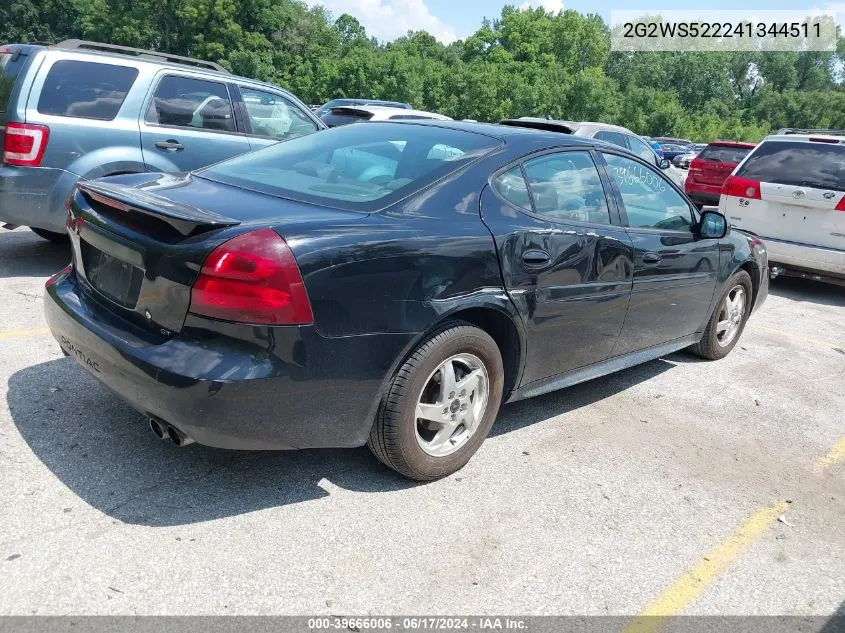 2004 Pontiac Grand Prix Gt2 VIN: 2G2WS522241344511 Lot: 39666006