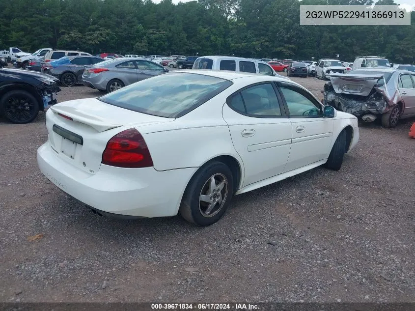 2004 Pontiac Grand Prix Gt1 VIN: 2G2WP522941366913 Lot: 39671834