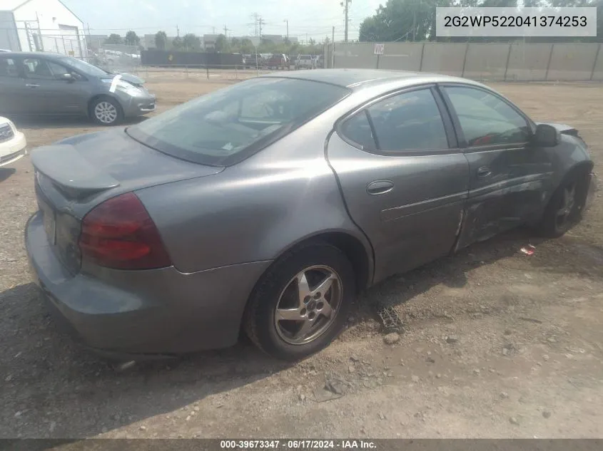 2004 Pontiac Grand Prix Gt1 VIN: 2G2WP522041374253 Lot: 39673347