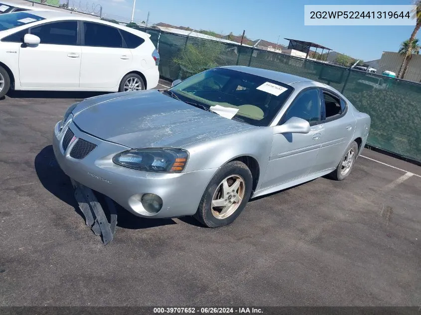 2004 Pontiac Grand Prix Gt1 VIN: 2G2WP522441319644 Lot: 39707652