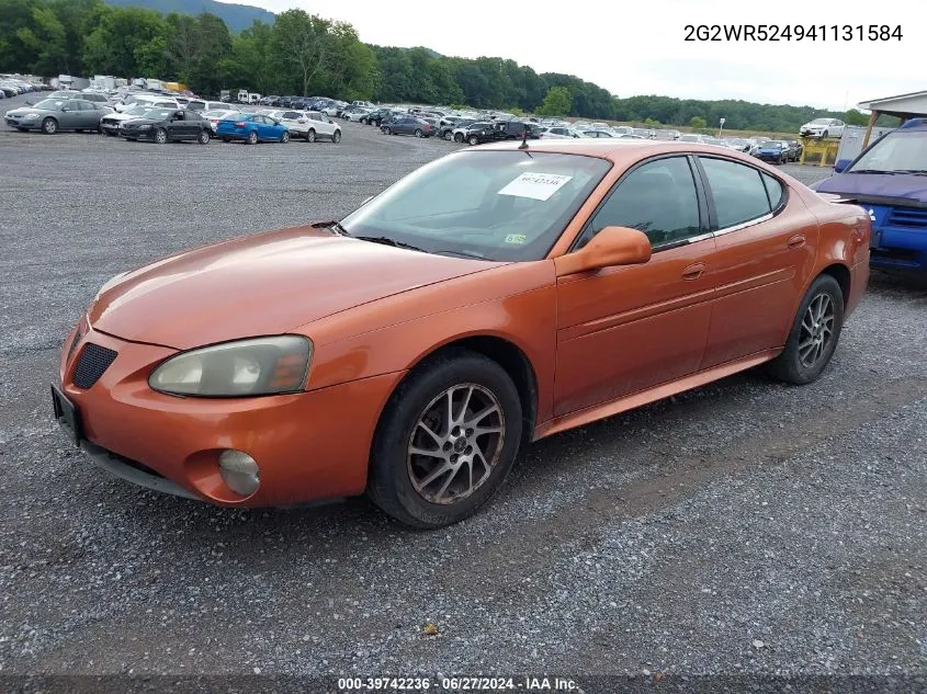 2004 Pontiac Grand Prix Gtp VIN: 2G2WR524941131584 Lot: 39742236