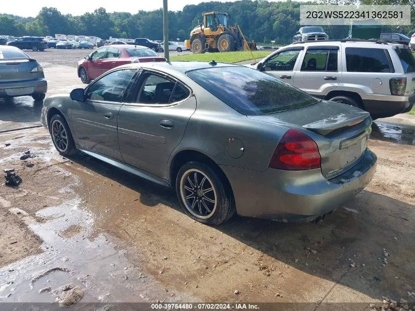 2004 Pontiac Grand Prix Gt2 VIN: 2G2WS522341362581 Lot: 39754480