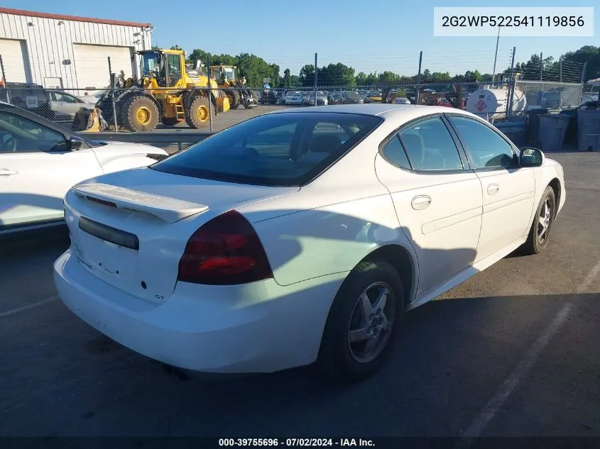 2004 Pontiac Grand Prix Gt1 VIN: 2G2WP522541119856 Lot: 39755696